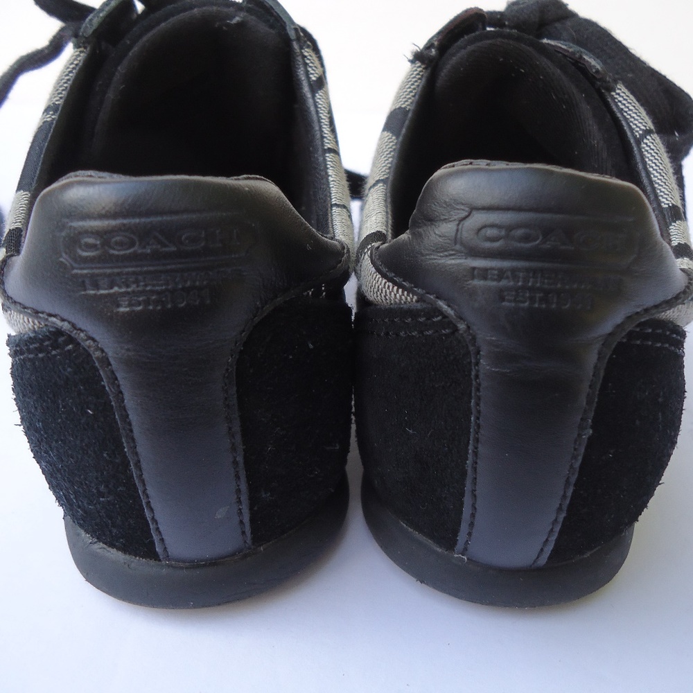 SIZE 5 M. COACH Joss ladies suede & canvas sneakers shoes. - Picture 2 of 8